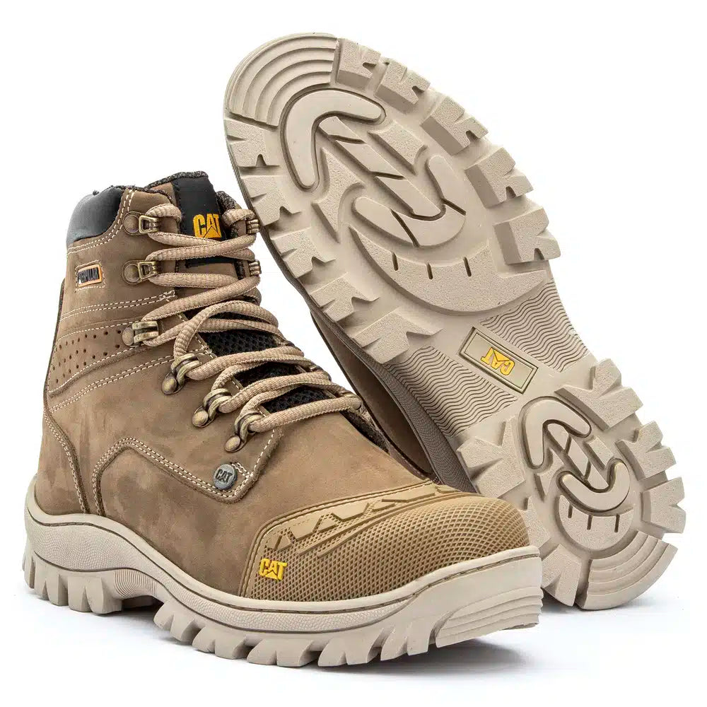 Bota Caterpillar 2190 Creme Nobuck Bico PVC