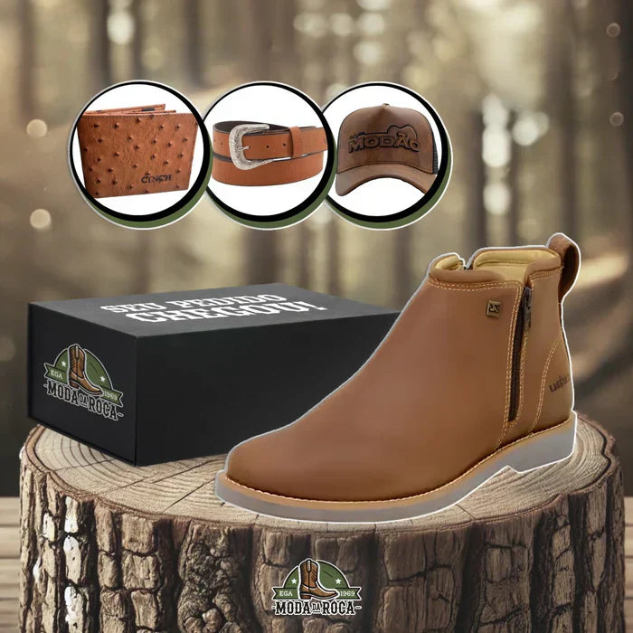 Bota Zavu Ortopédica + 3 Brindes Exclusivos: Boné, carteira e cinto.